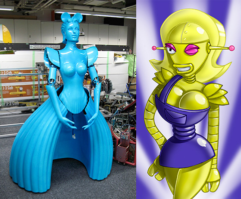 Figura 5 - Una fembot ballerina e un personaggio di Futurama: notate qualche somiglianza?